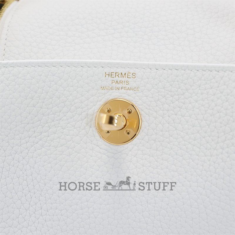 Hermès Lindy Mini New White Clemence GHW