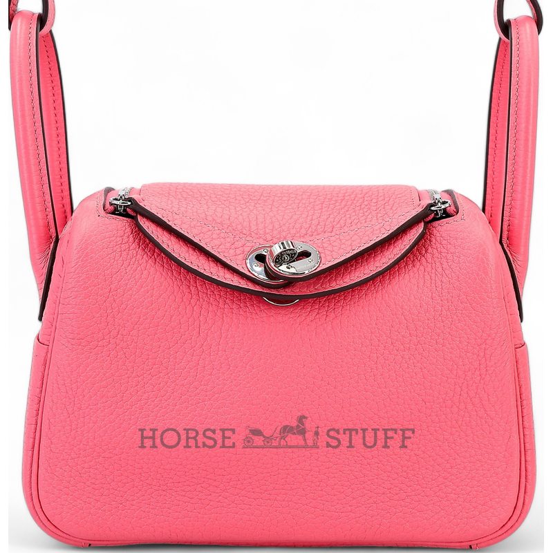 Hermès Lindy Mini Rose Azalee Clemence PHW
