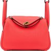 Hermès Lindy Mini Rose Texas Clemence GHW