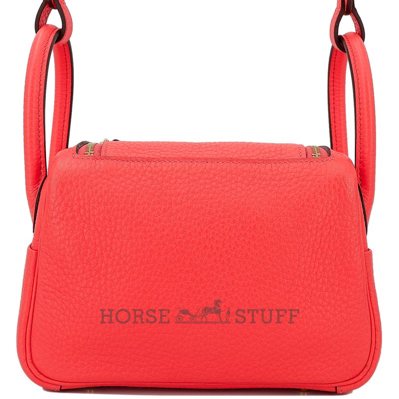 Hermès Lindy Mini Rose Texas Clemence GHW