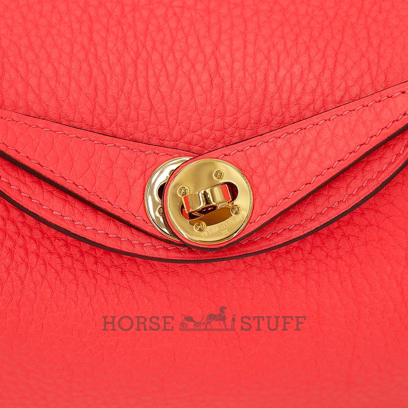 Hermès Lindy Mini Rose Texas Clemence GHW