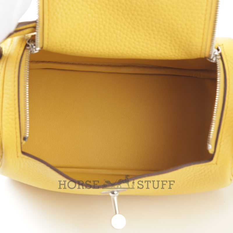 Hermès Lindy Mini Sun Clemence PHW