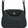 Hermès Lindy Mini Vert Fonce Clemence GHW