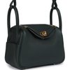 Hermès Lindy Mini Vert Fonce Clemence GHW
