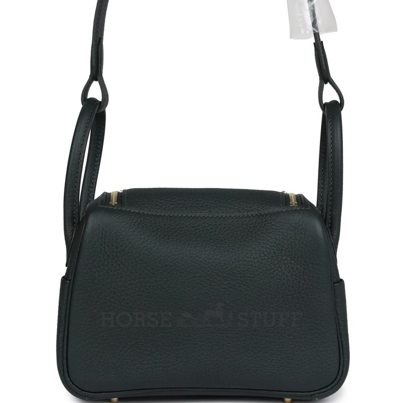 Hermès Lindy Mini Vert Fonce Clemence GHW