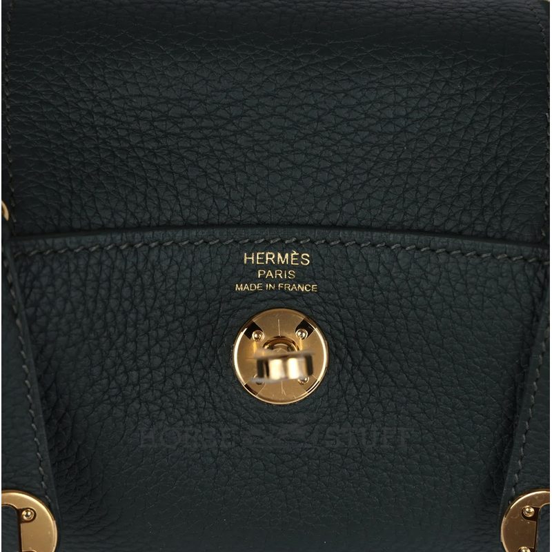Hermès Lindy Mini Vert Fonce Clemence GHW