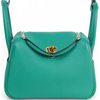 Hermès Lindy Mini Vert Vertigo Clemence GHW