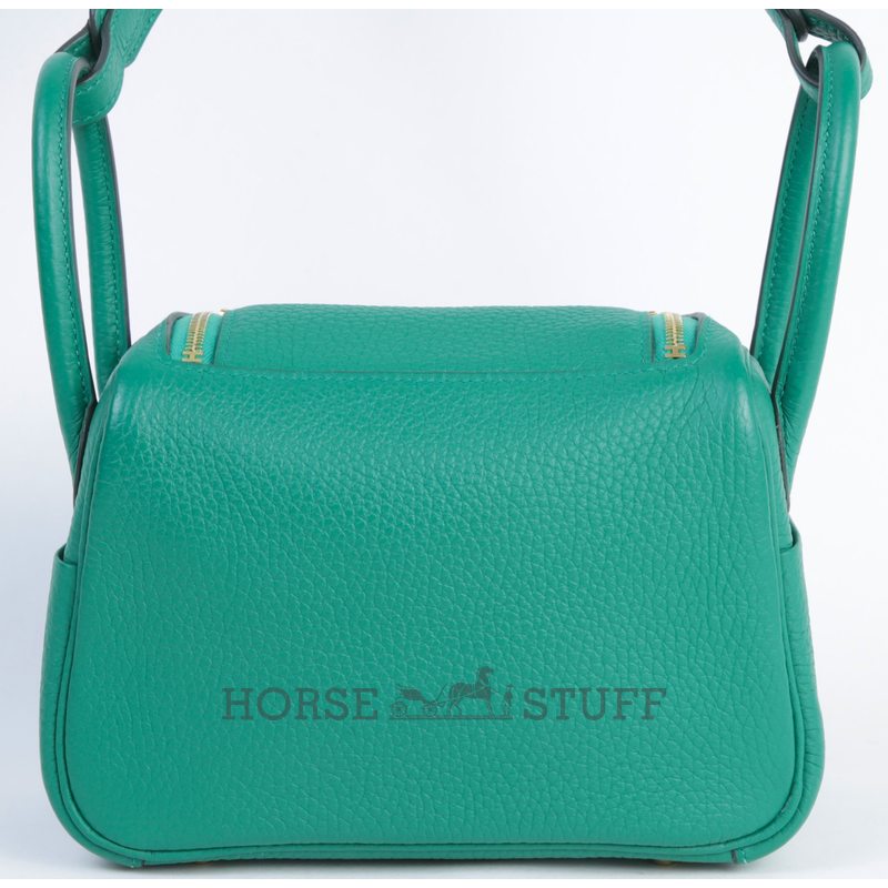Hermès Lindy Mini Vert Vertigo Clemence GHW