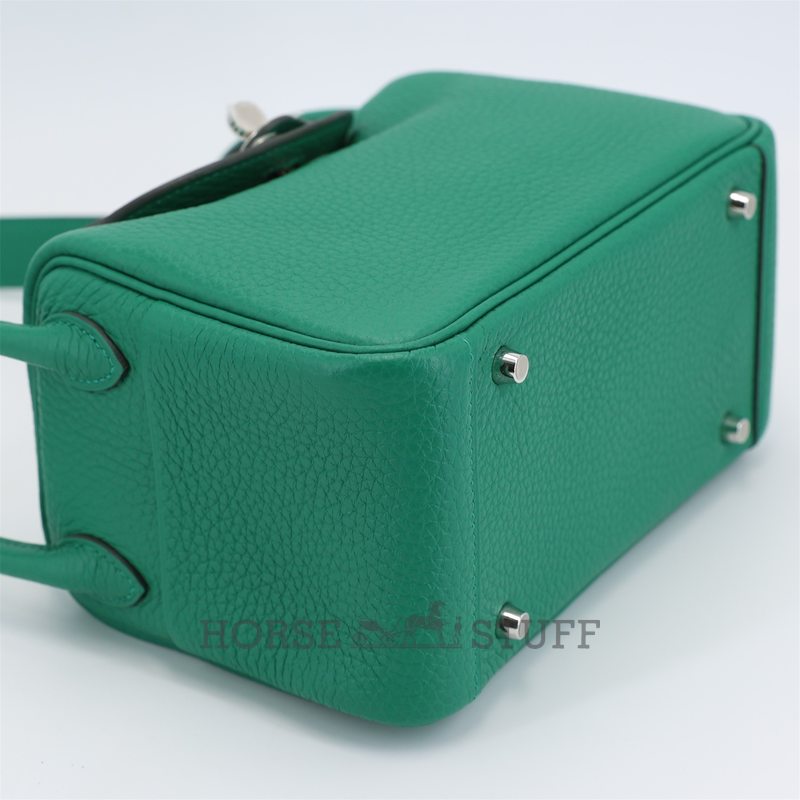 Hermès Lindy Mini Vert Vertigo Clemence PHW