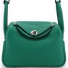 Hermès Lindy Mini Vert Vertigo Clemence PHW