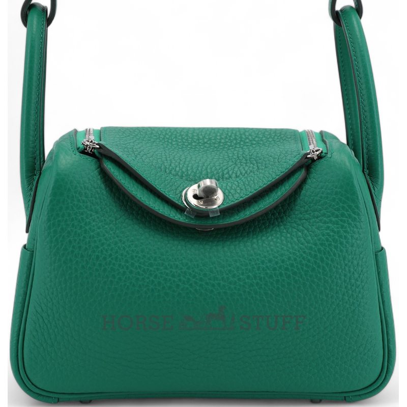 Hermès Lindy Mini Vert Vertigo Clemence PHW