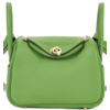 Hermès Lindy Mini Vert Yucca Clemence GHW