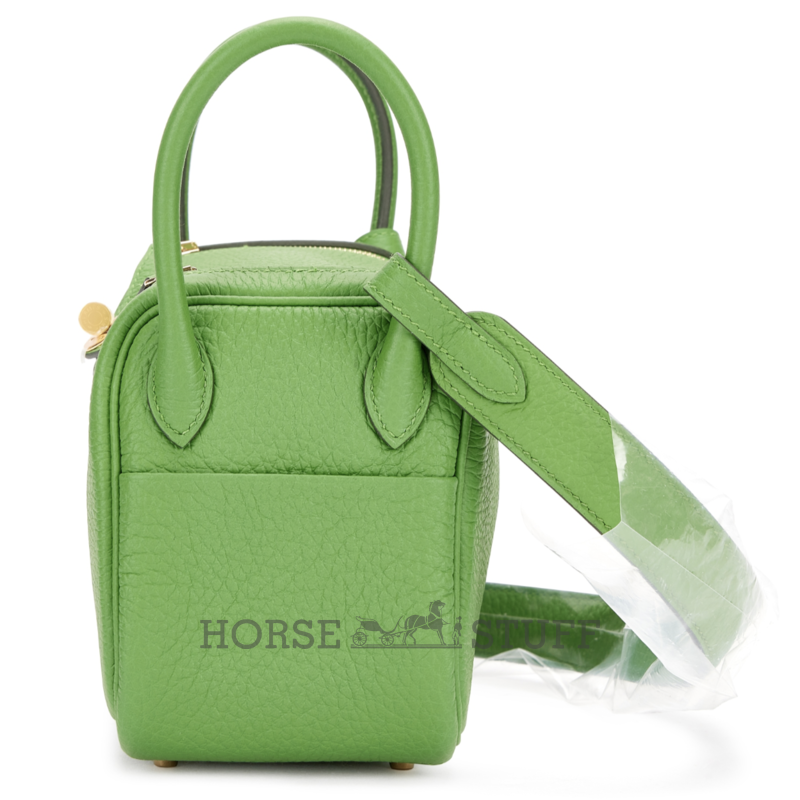 Hermès Lindy Mini Vert Yucca Clemence GHW