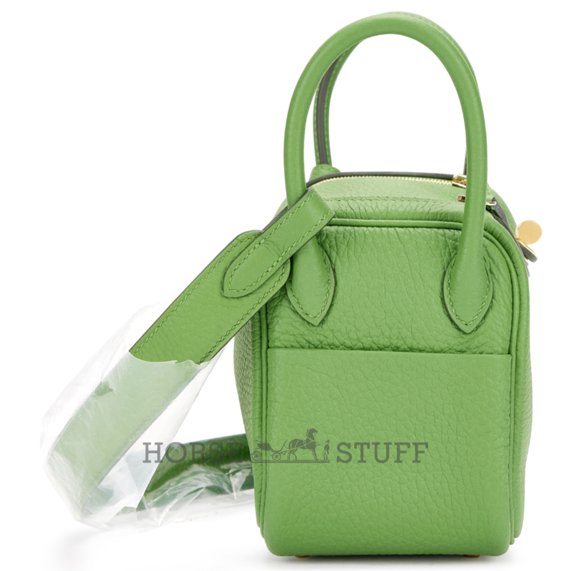 Hermès Lindy Mini Vert Yucca Clemence GHW