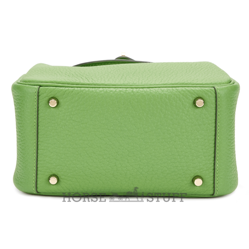 Hermès Lindy Mini Vert Yucca Clemence GHW