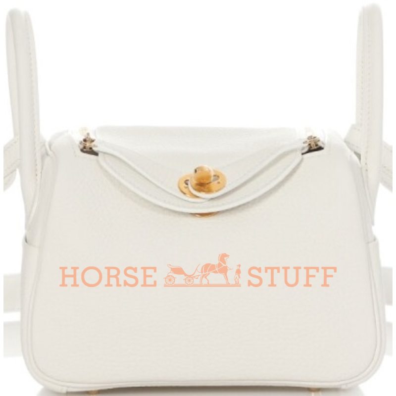 Hermès Lindy Mini White Clemence GHW