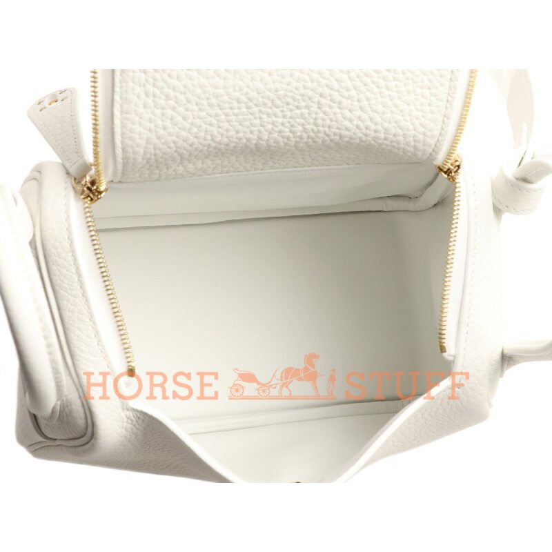 Hermès Lindy Mini White Clemence GHW