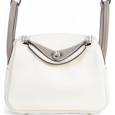 Hermès Lindy Mini Special Order HSS Nata / Etoupe Swift PHW