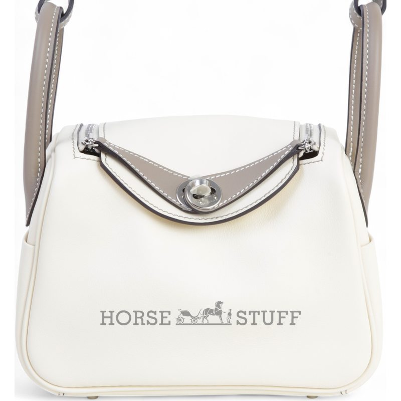 Hermès Lindy Mini Special Order HSS Nata / Etoupe Swift PHW