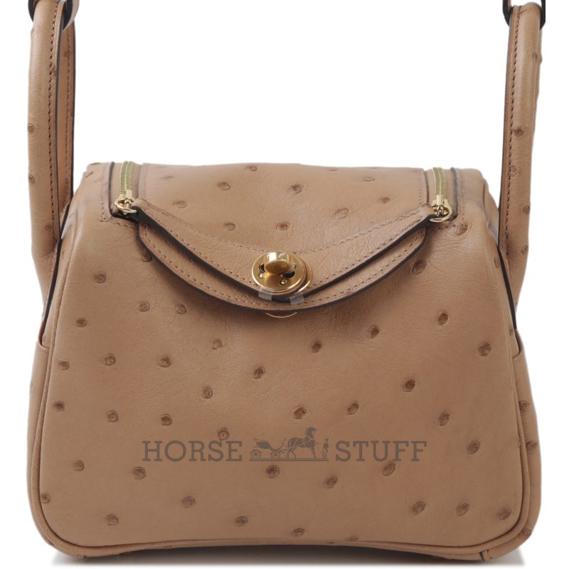 Hermès Lindy Mini Chai Ostrich GHW