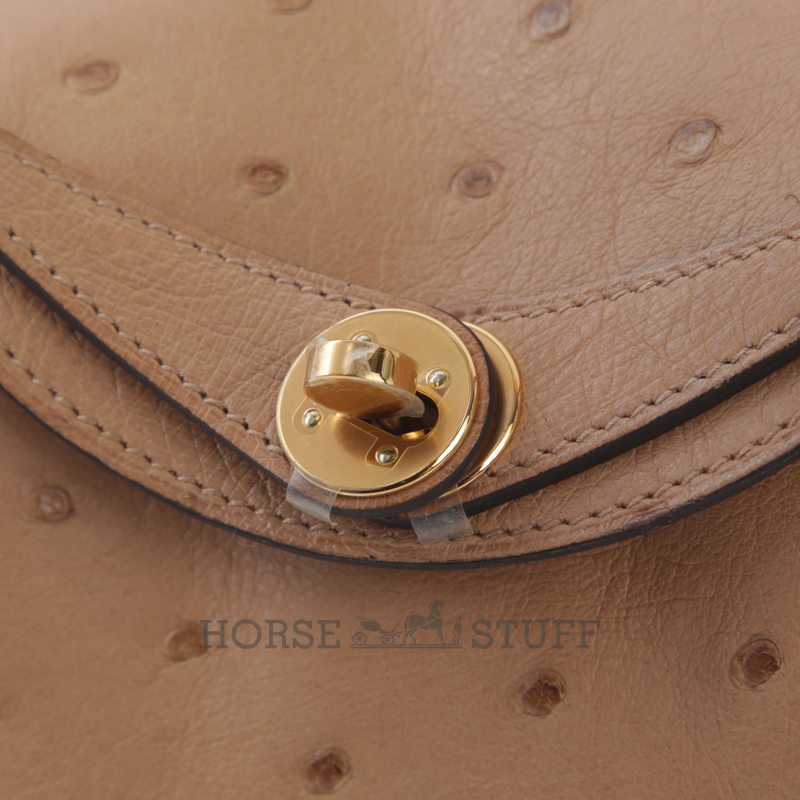 Hermès Lindy Mini Chai Ostrich GHW