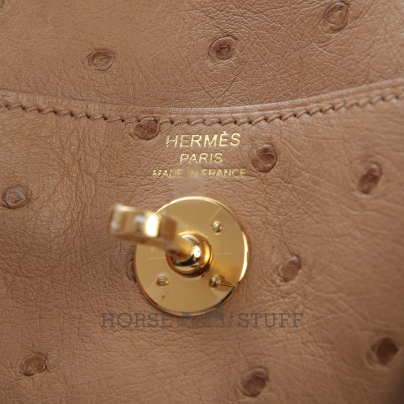 Hermès Lindy Mini Chai Ostrich GHW