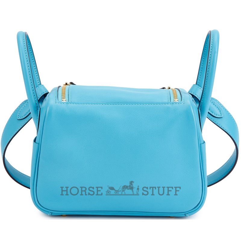 Hermès Lindy Mini Blue du Nord Swift GHW