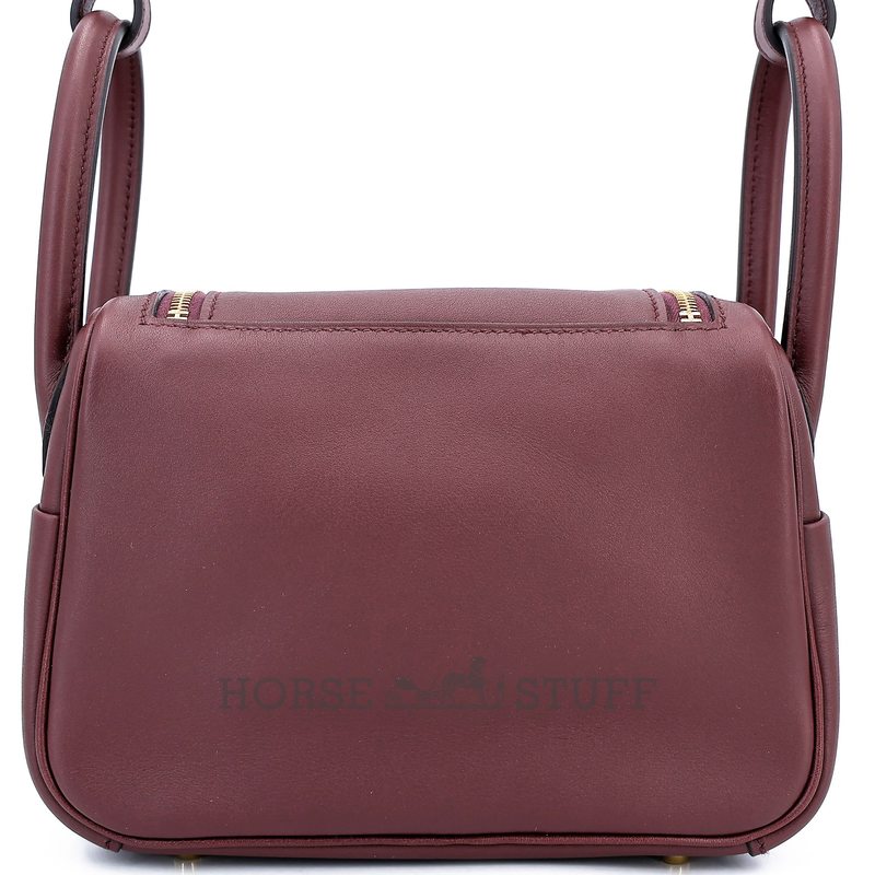Hermès Lindy Mini Bordeaux Swift GHW