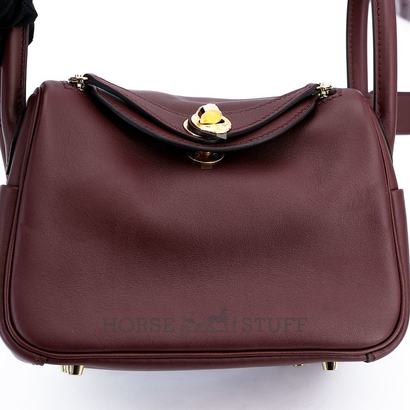 Hermès Lindy Mini Bordeaux Swift GHW