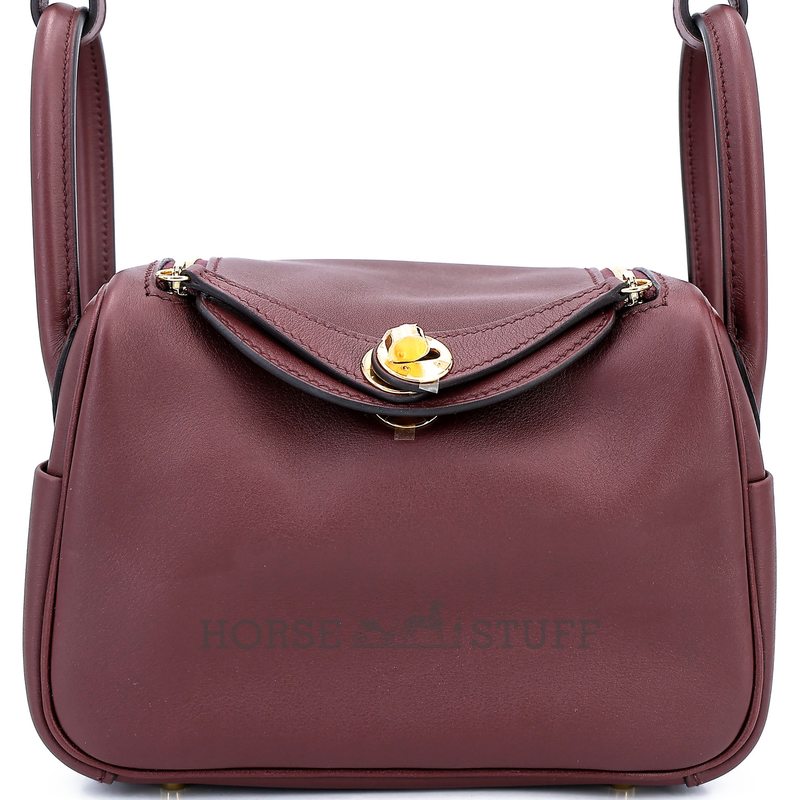 Hermès Lindy Mini Bordeaux Swift GHW