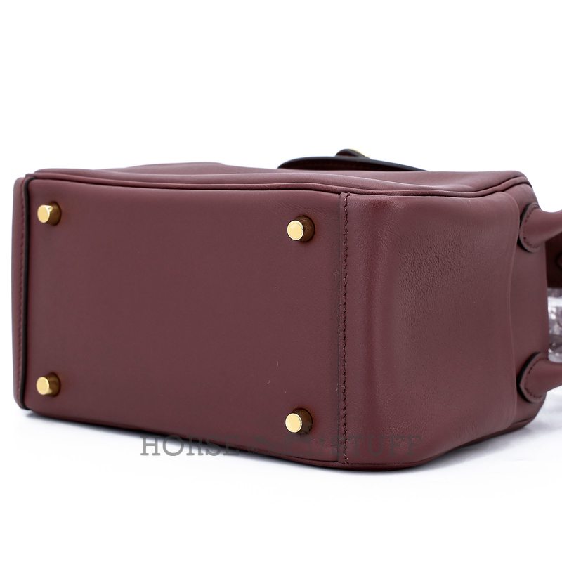 Hermès Lindy Mini Bordeaux Swift GHW