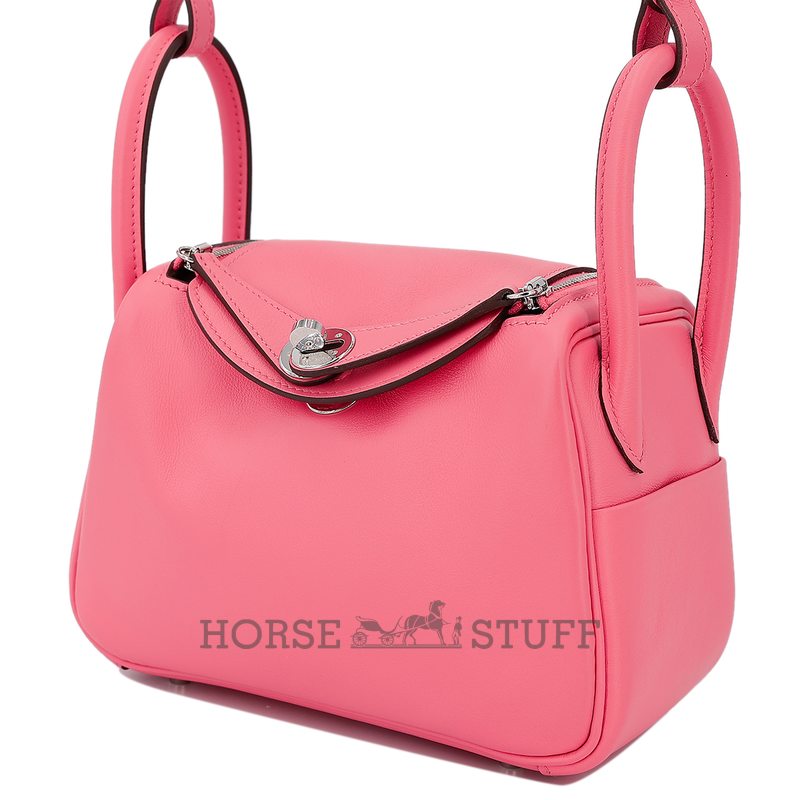 Hermès Lindy Mini Rose Azalee Swift PHW