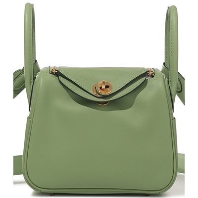 Hermès Lindy Mini Vert Criquet Swift GHW