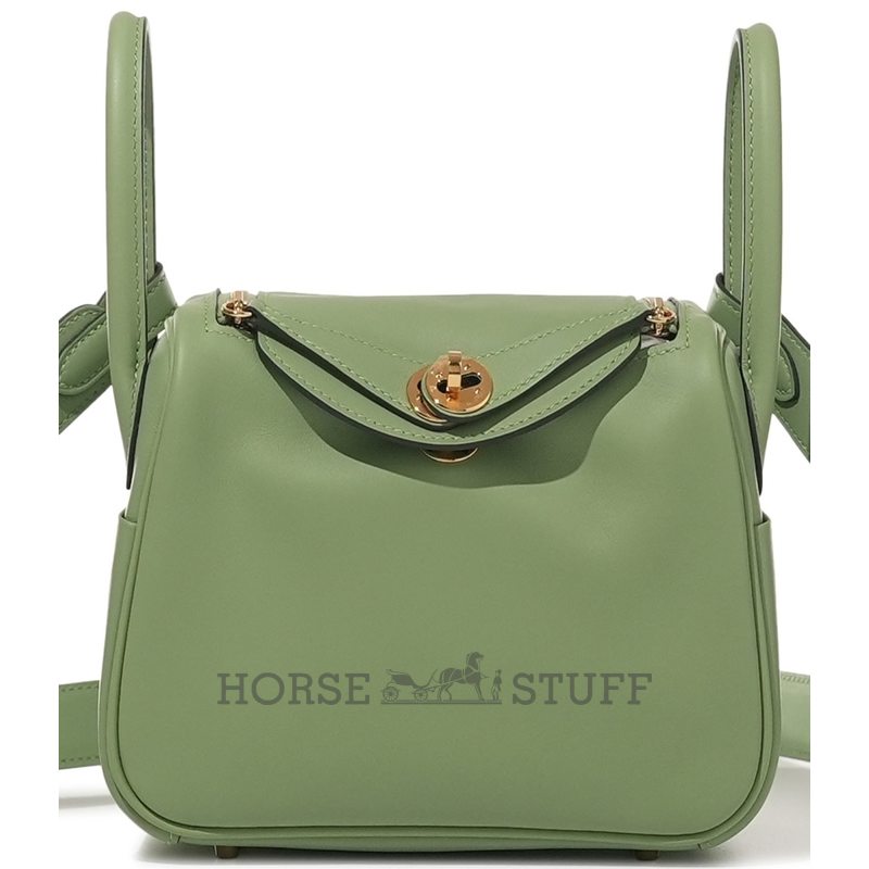 Hermès Lindy Mini Vert Criquet Swift GHW
