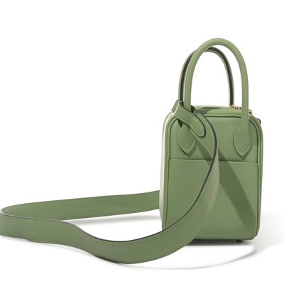 Hermès Lindy Mini Vert Criquet Swift GHW