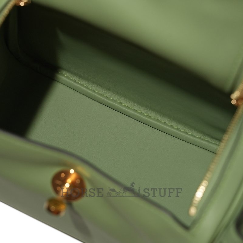 Hermès Lindy Mini Vert Criquet Swift GHW