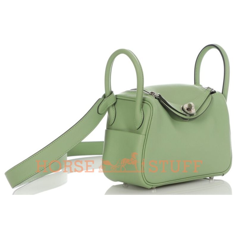 Hermès Lindy Mini Vert Criquet Swift PHW