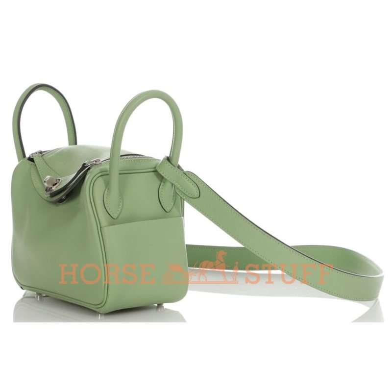 Hermès Lindy Mini Vert Criquet Swift PHW