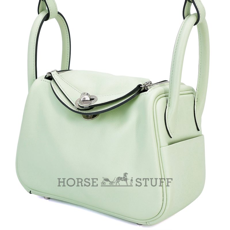 Hermès Lindy Mini Vert Fizz Swift PHW