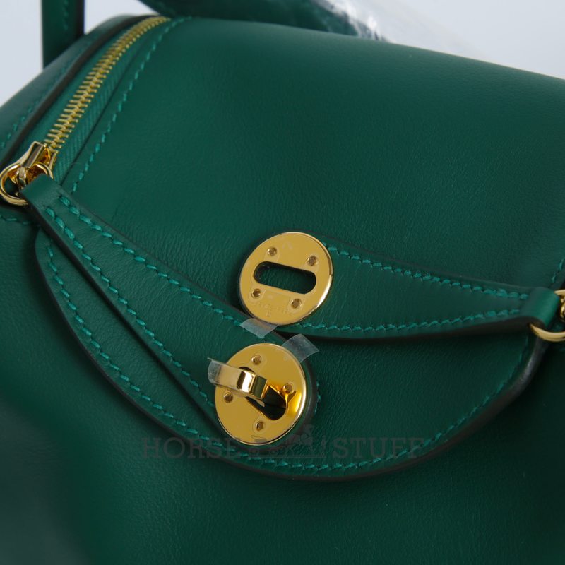 Hermès Lindy Mini Vert Moyen Swift GHW