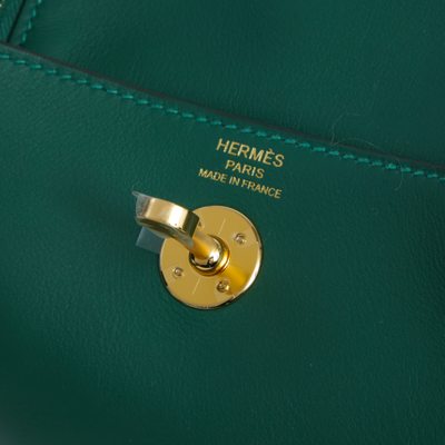 Hermès Lindy Mini Vert Moyen Swift GHW