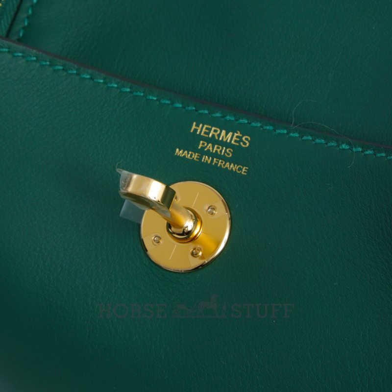 Hermès Lindy Mini Vert Moyen Swift GHW