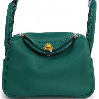 Hermès Lindy Mini Vert Moyen Swift GHW