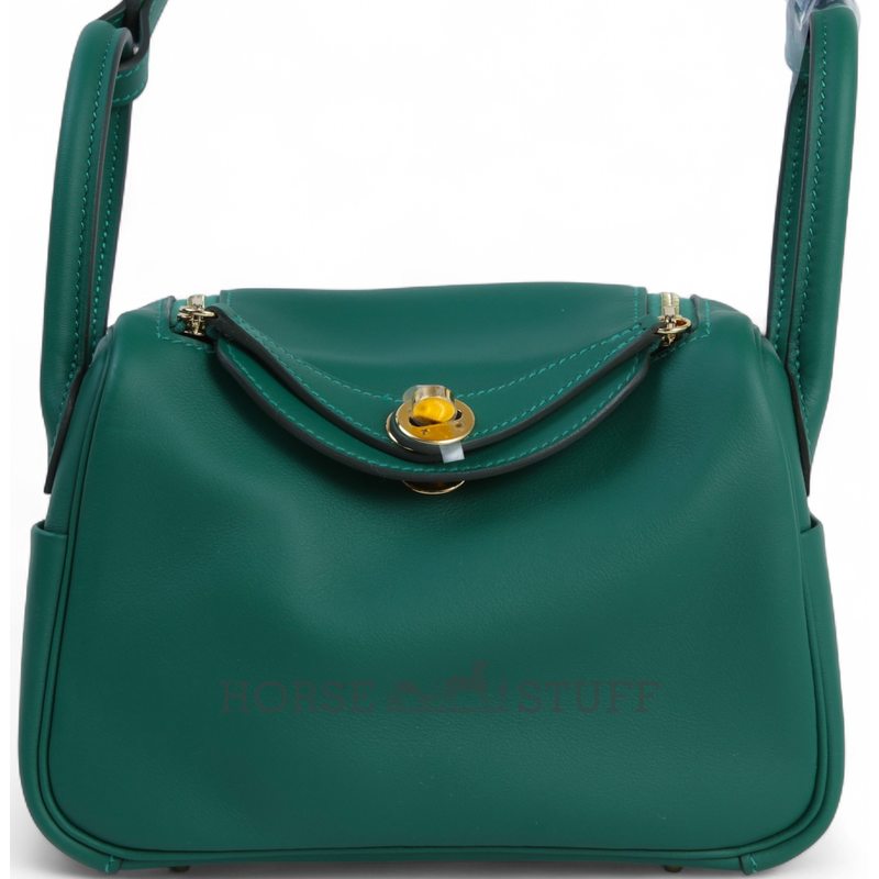 Hermès Lindy Mini Vert Moyen Swift GHW