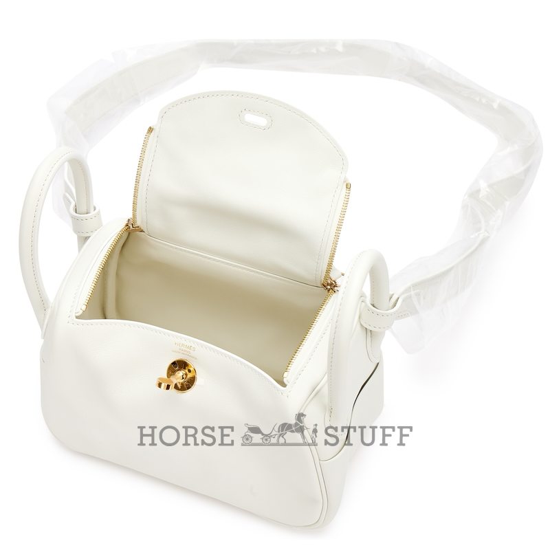 Hermès Lindy Mini White Swift GHW