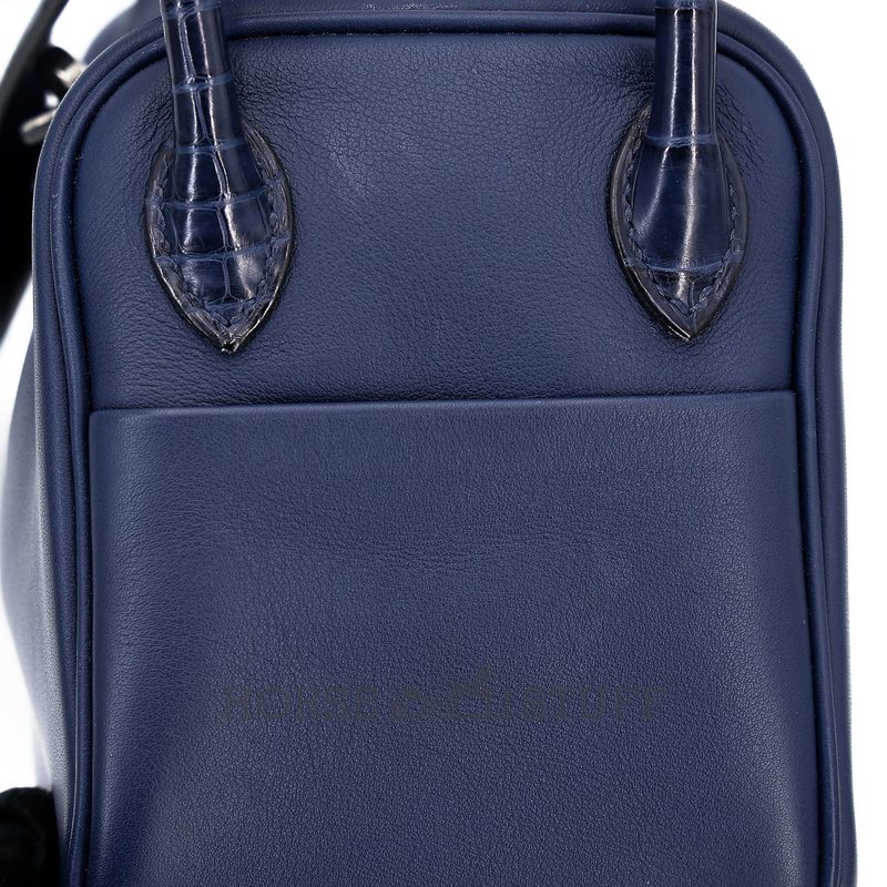 Hermès Lindy Mini Touch Blue Sapphire Swift / Matte Crocodile Alligator PHW
