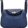 Hermès Lindy Mini Touch Blue Sapphire Swift / Matte Crocodile Alligator PHW