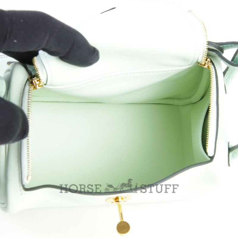 Hermès Lindy Mini Touch Vert Fizz Swift / Vert d'Eau Matte Crocodile Alligator GHW