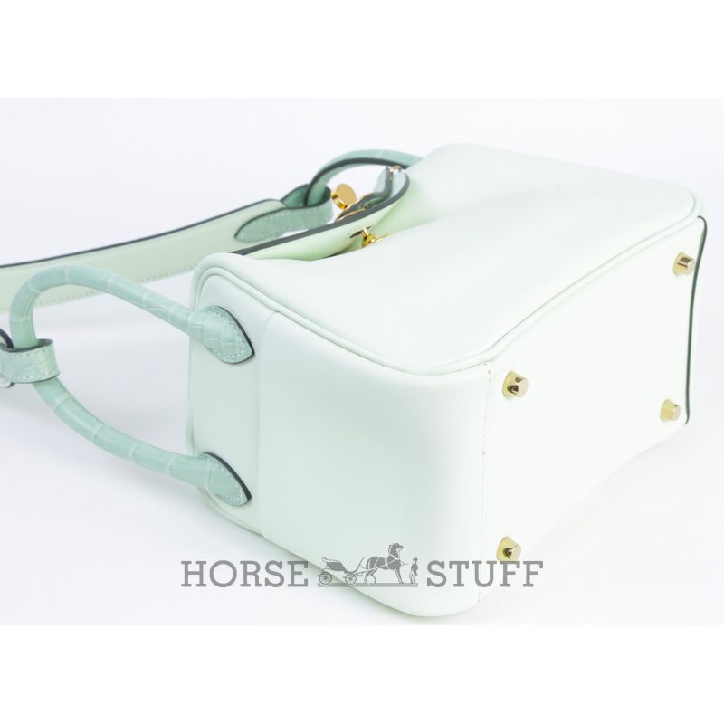 Hermès Lindy Mini Touch Vert Fizz Swift / Vert d'Eau Matte Crocodile Alligator GHW