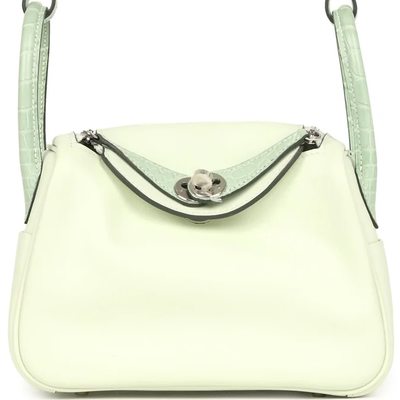 Hermès Lindy Mini Touch Vert Fizz Swift / Matte Crocodile Alligator PHW